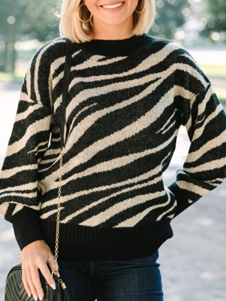 Brown Zebra Sweater