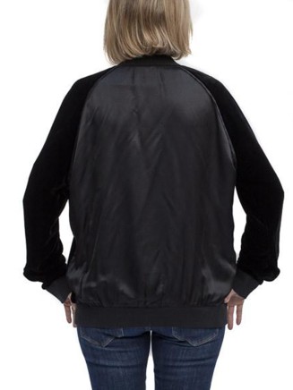 Black velvet and satin pilot jacket