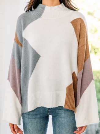 Blue Colorblock Sweater